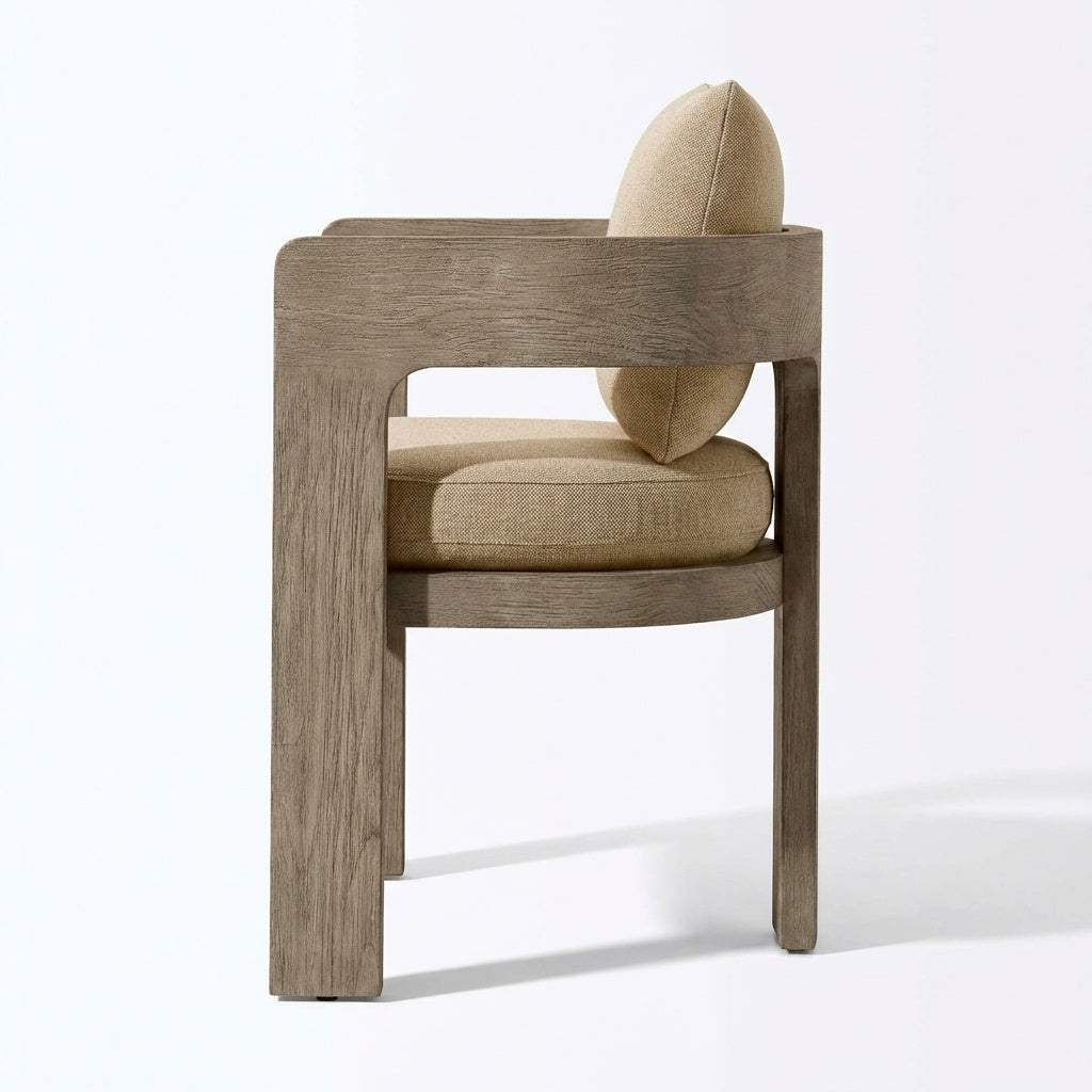 Vanta Dining Armchair Teak - Side View
