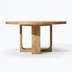 Vanta Round Dining Table Teak - Side View