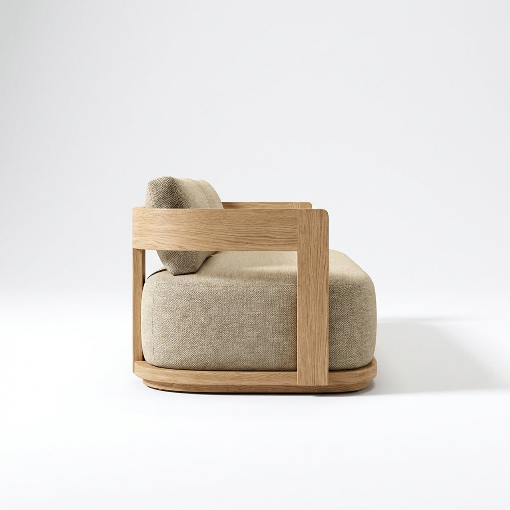 Vanta Sofa Teak - Side View