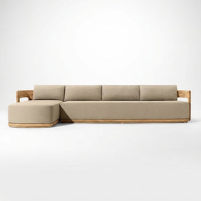 Vanta Chaise Sofa Right Hand Teak - Front View
