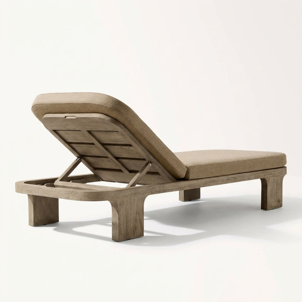 Vanta Sun Lounger Teak - Back View