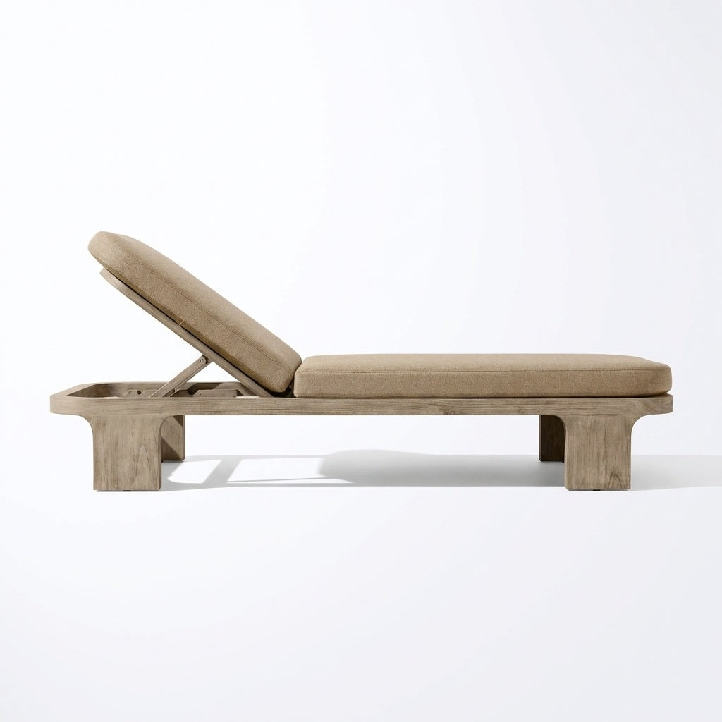 Vanta Sun Lounger Teak - Side View