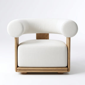 Cielo Swivel Lounge Chair Teak - Front View
