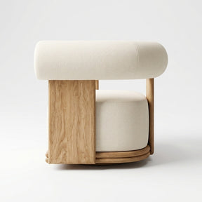 Cielo Swivel Lounge Chair Teak - Side View