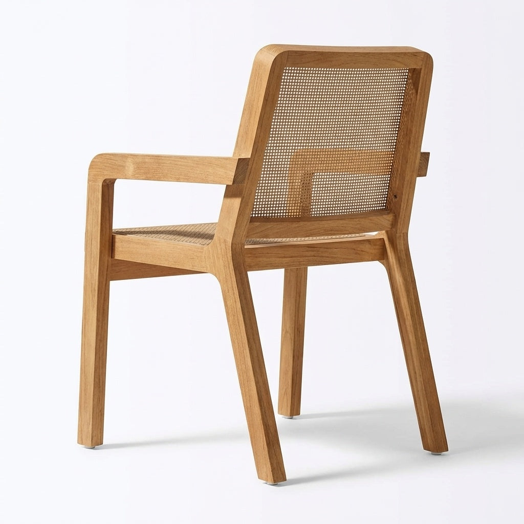 Luma Armchair Teak - Back View