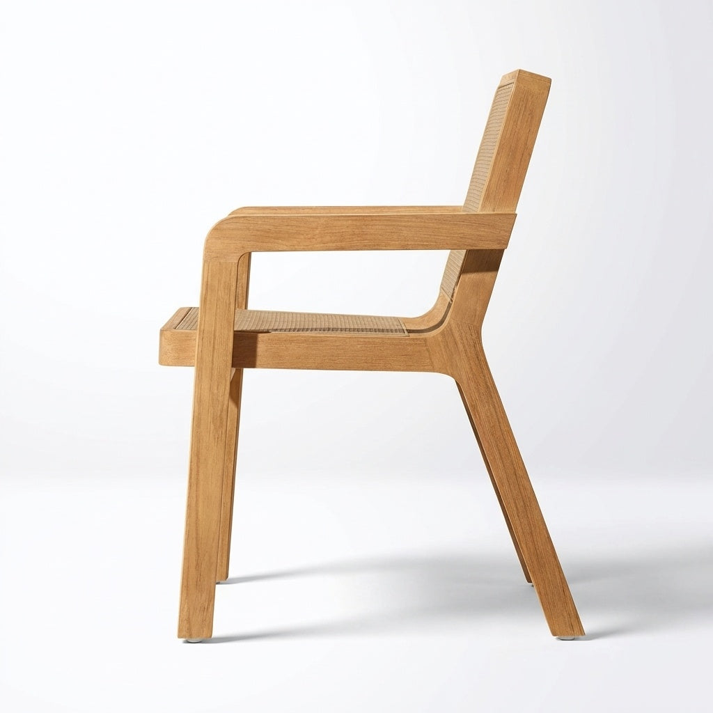 Luma Armchair Teak - Side View