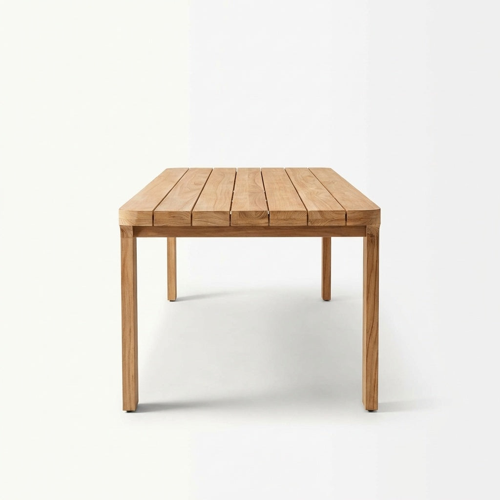 Luma Dining Table Teak - Side View