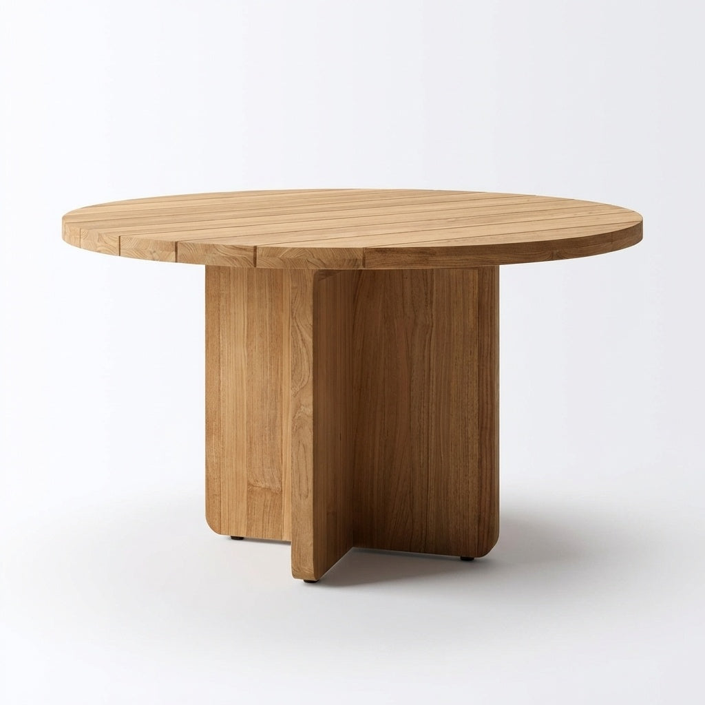 Luma Round Dining Table Teak - Back View