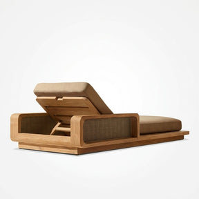 Luma Sun Lounger Teak - Back View