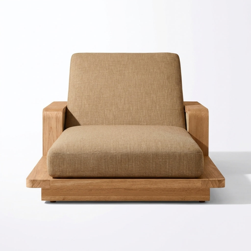 Luma Sun Lounger Teak - Front View