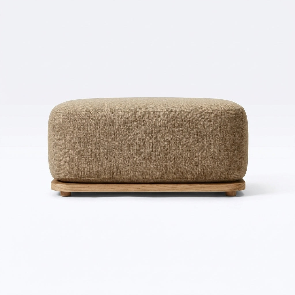Luma Ottoman Teak - Front View