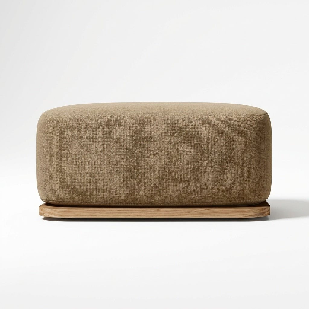 Luma Ottoman Teak - Side View