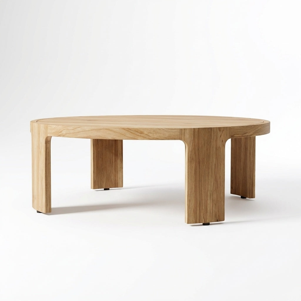Aris Round Coffee Table Teak - Back View