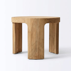 Aris Round Side Table Teak - Back View