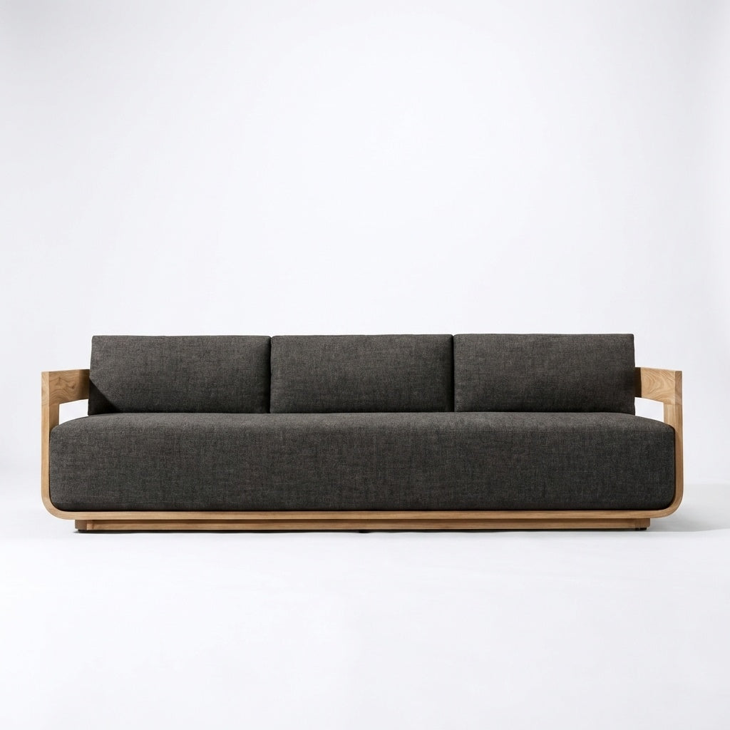 Aris Sofa Teak - Front View