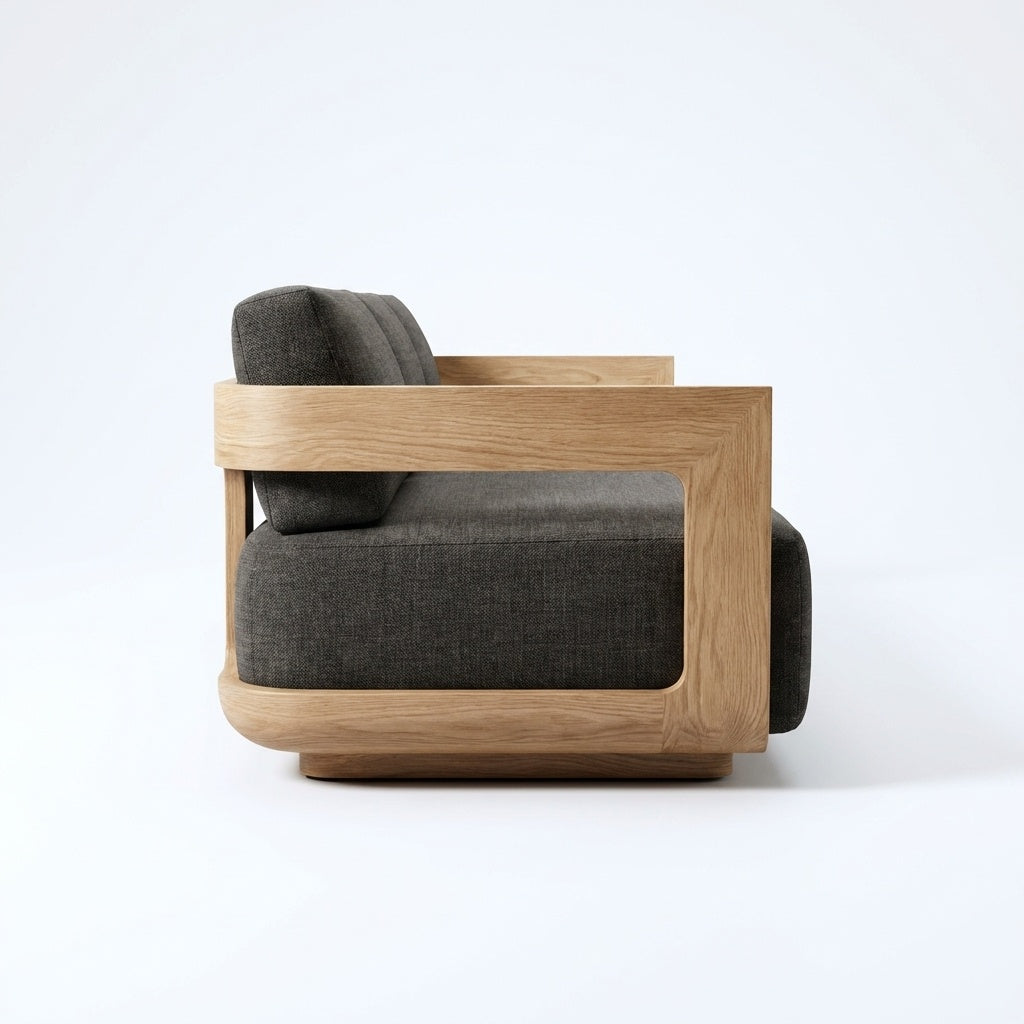 Aris Sofa Teak - Side View