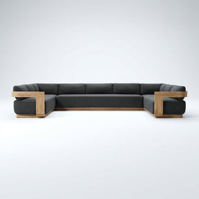 Aris U Shaped Sofa Teak - Front View