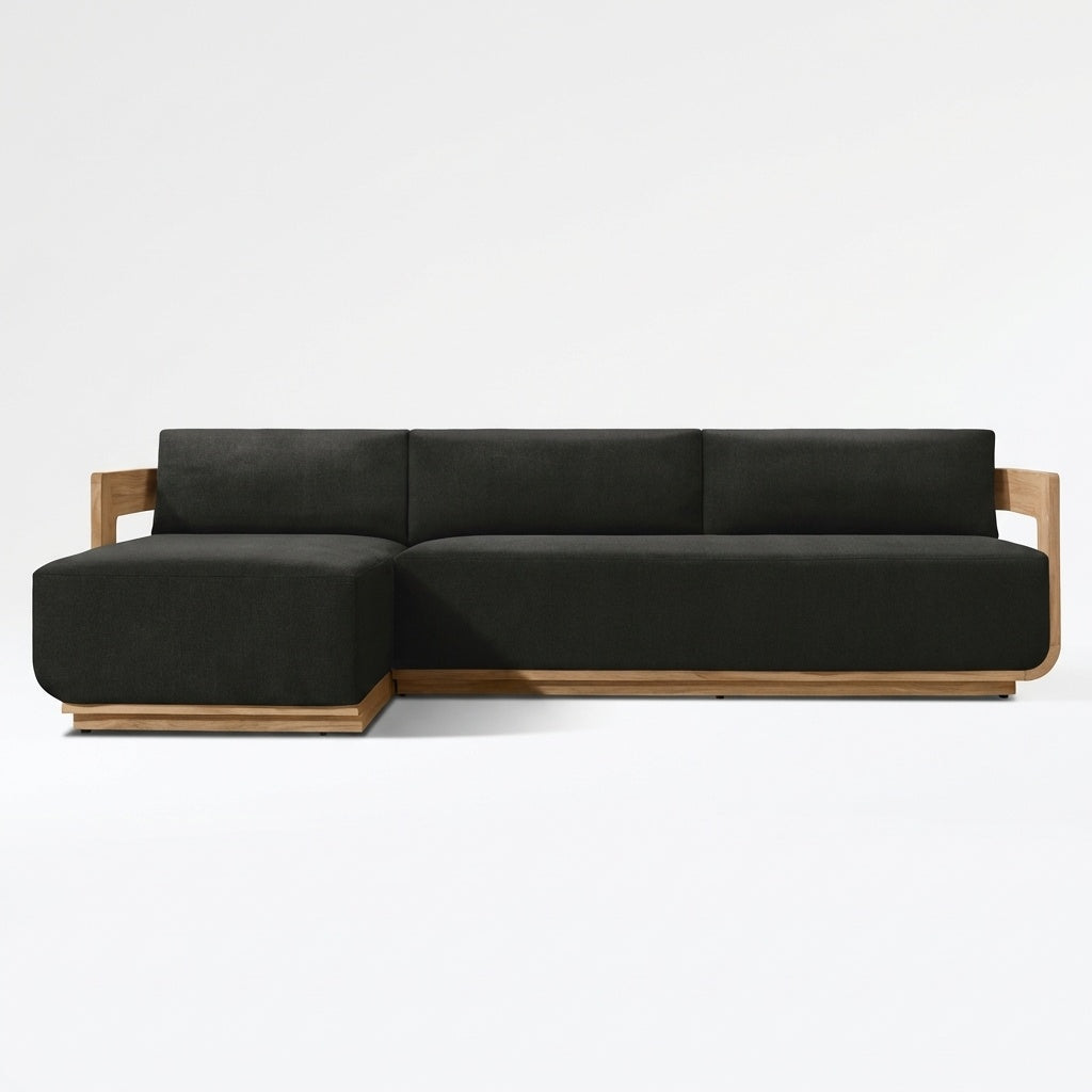 Aris Chaise Sofa teak front