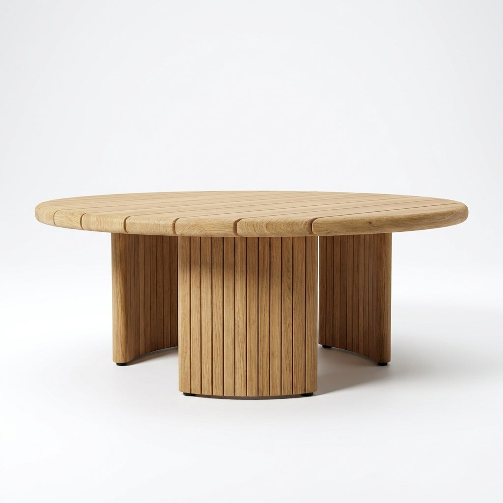 Altair Round Coffee Table Teak - Back View