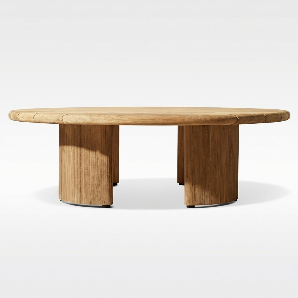 Altair Round Coffee Table Teak - Front View