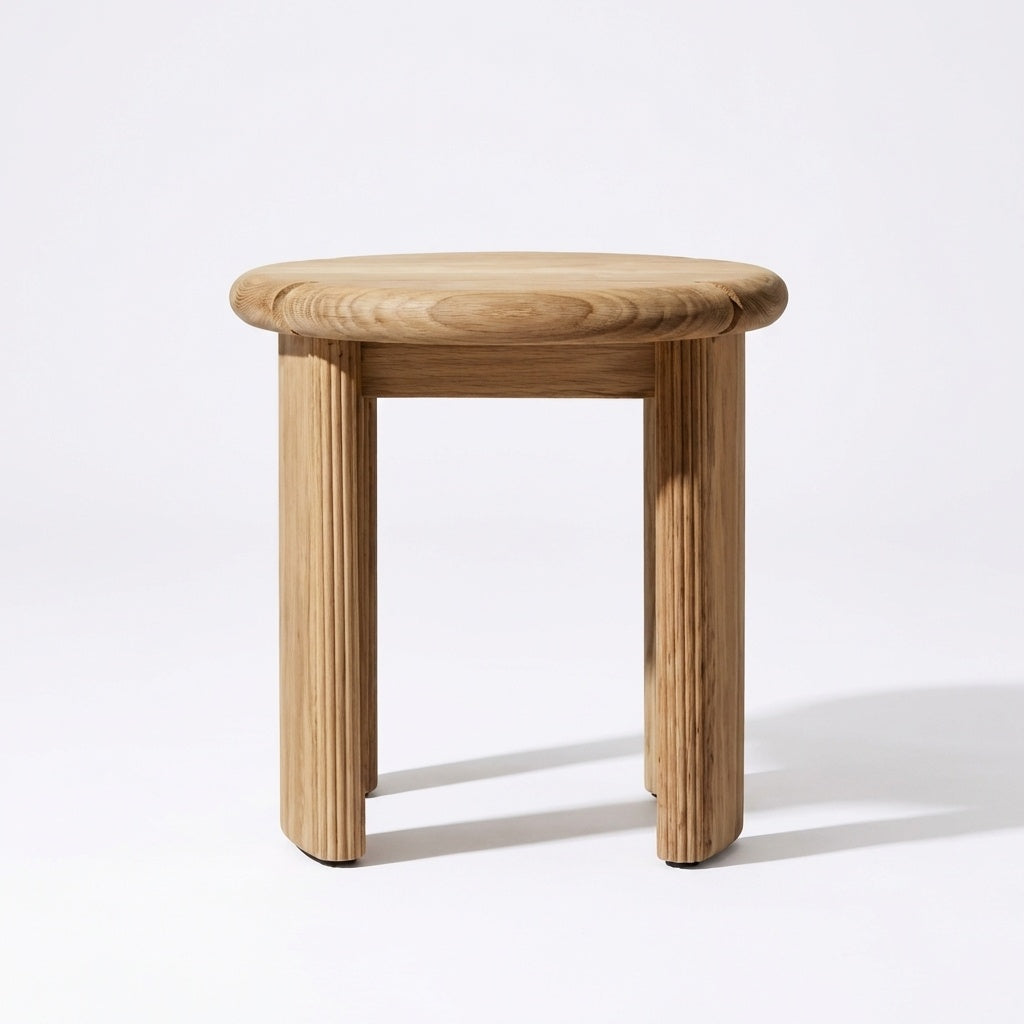 Altair Round Side Table Teak - Side View