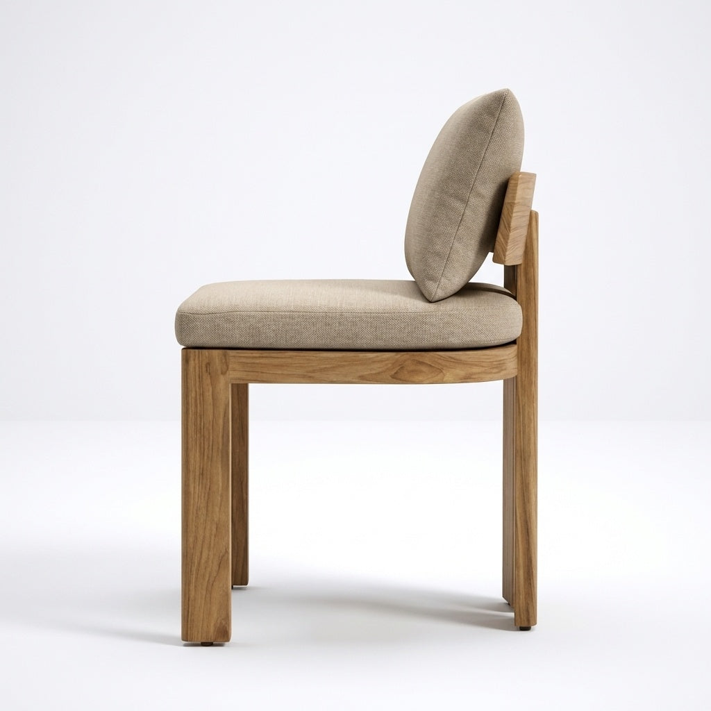 Altair Dining Chair Teak - Side View