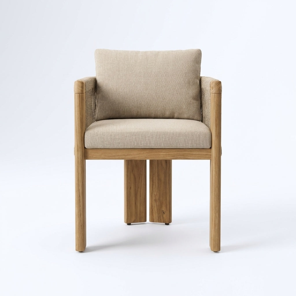 Altair Armchair Teak - Front View