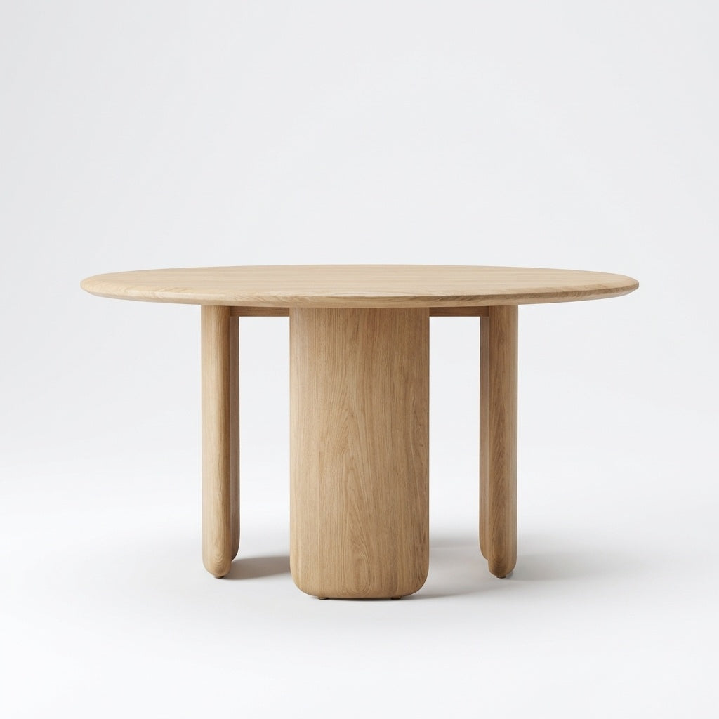 Altair Round Dining Table Teak - Front View