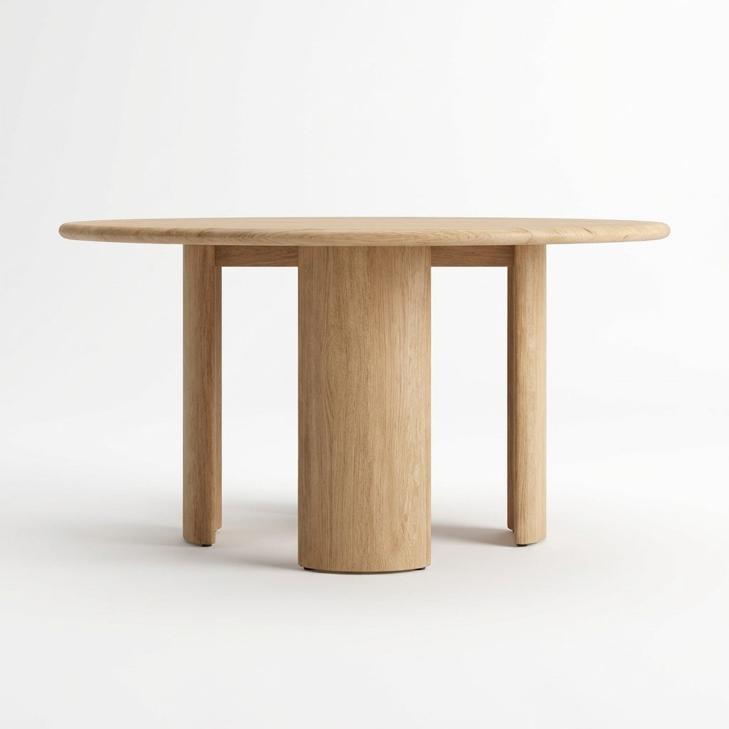 Altair Round Dining Table Teak - Side View