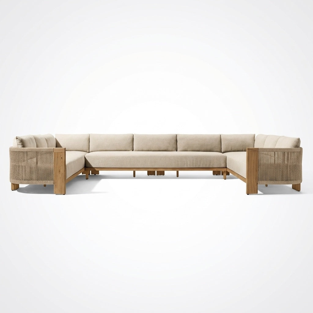Altair U Shaped Sofa Teak - Front View