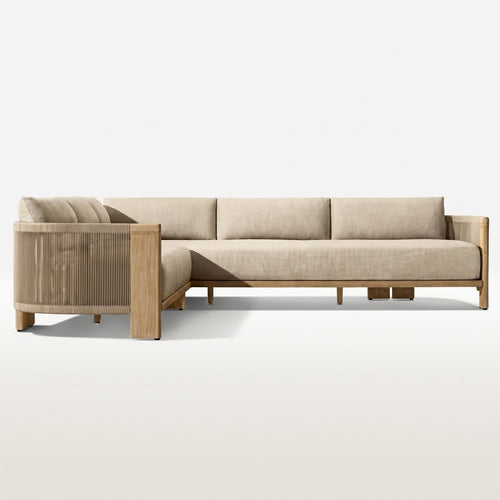 Altair L Shaped Sofa Teak - Front View