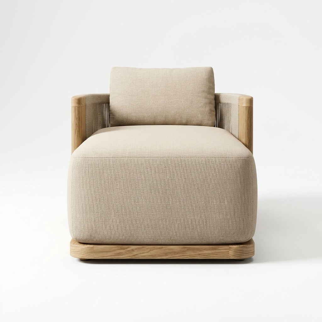 Altair Chaise Teak - Front View
