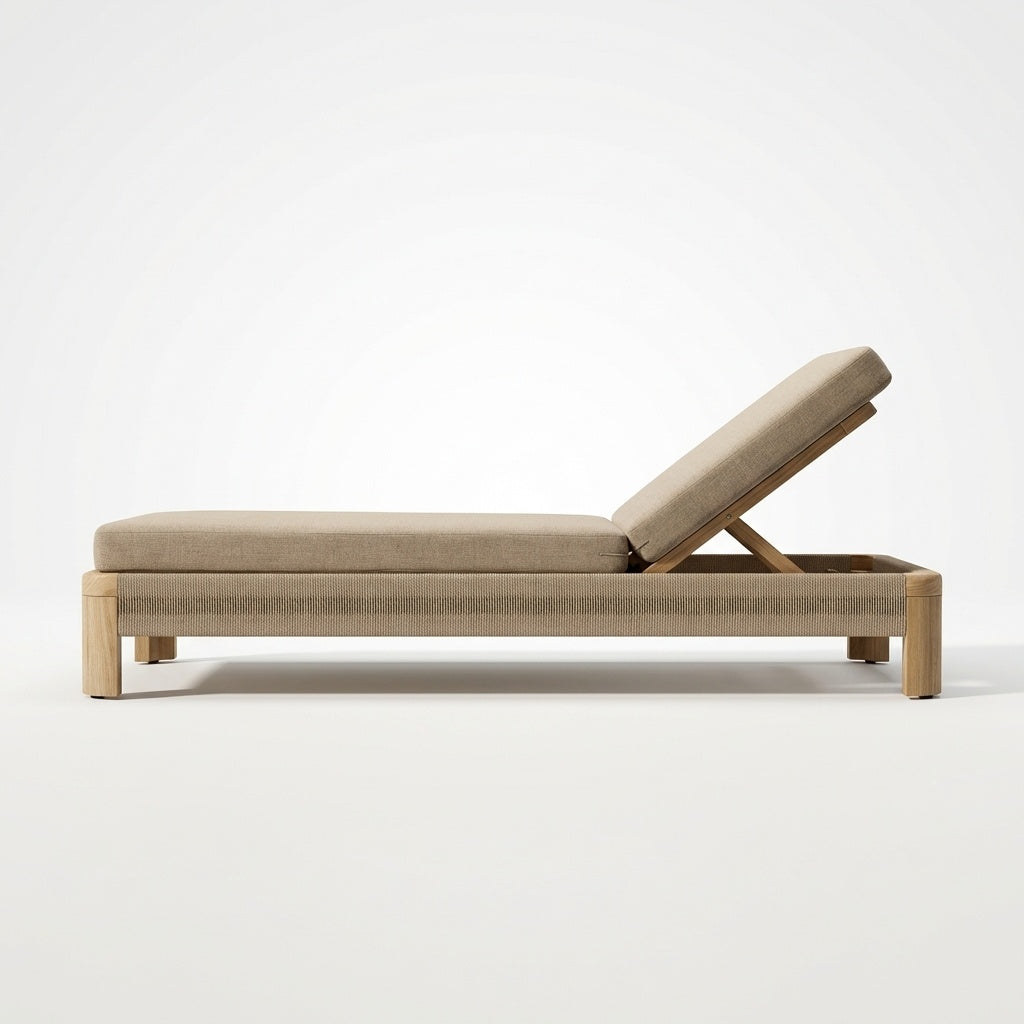 Altair Sun Lounger Teak - Side View