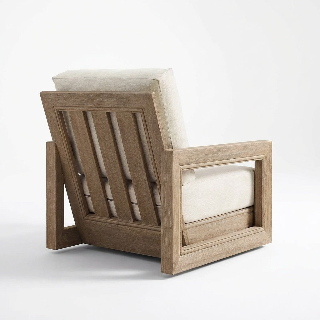 Arco Swivel Lounge Chair Teak - Back View
