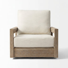 Arco Swivel Lounge Chair Teak - Front View