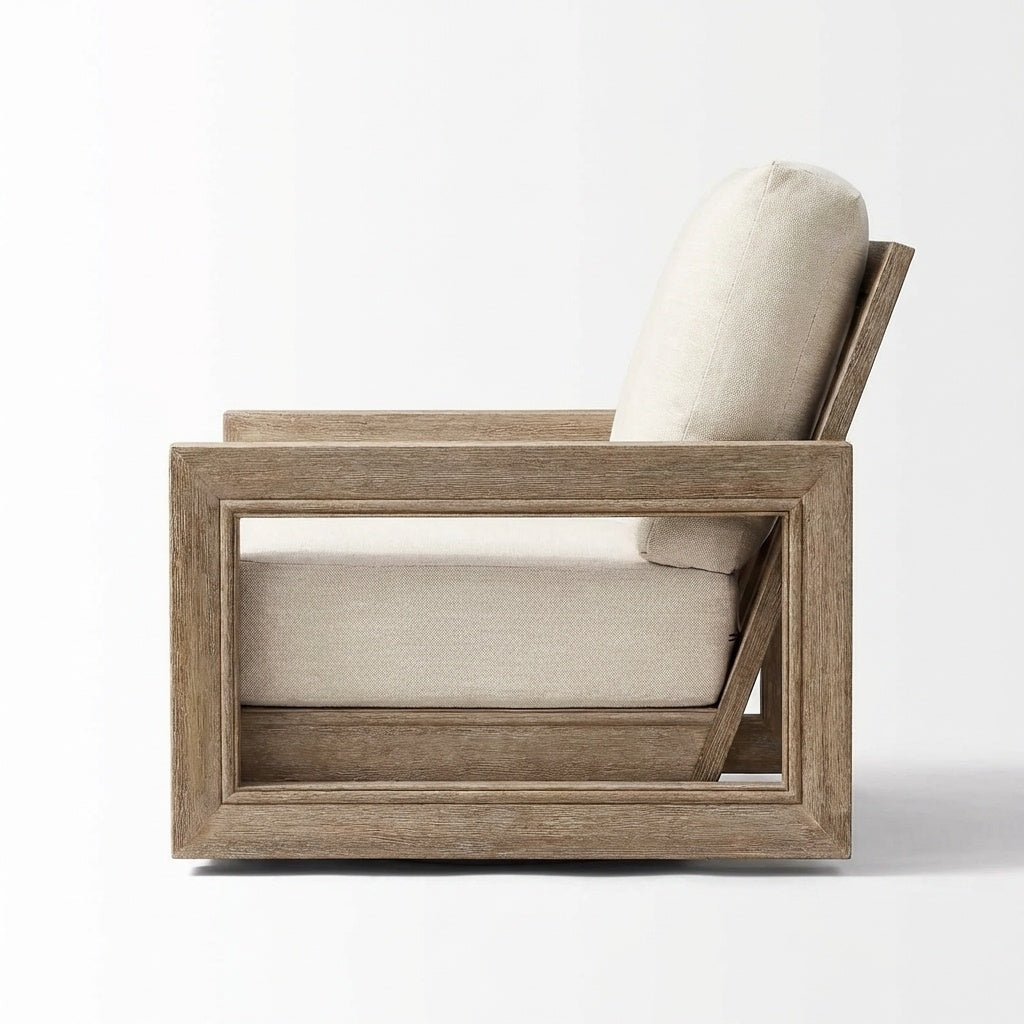 Arco Swivel Lounge Chair Teak - Side View