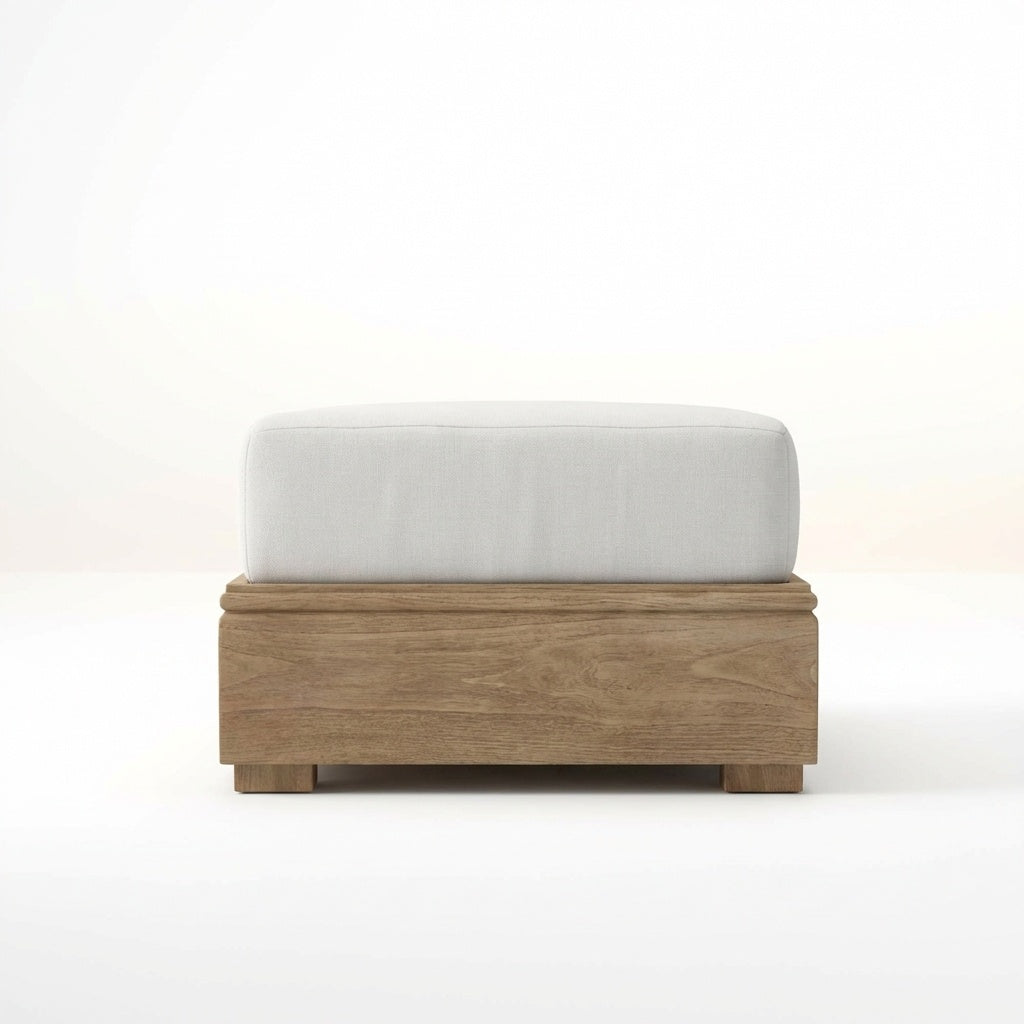 Arco Classic Ottoman Teak - Front View
