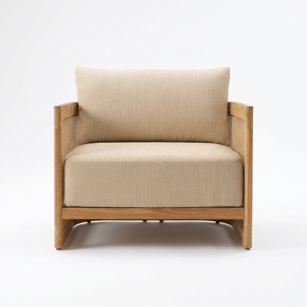 Lento Lounge Chair Teak - Front View