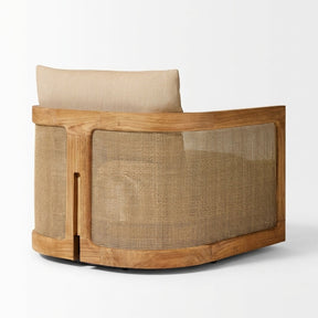 Lento Swivel Lounge Chair Teak - Back View