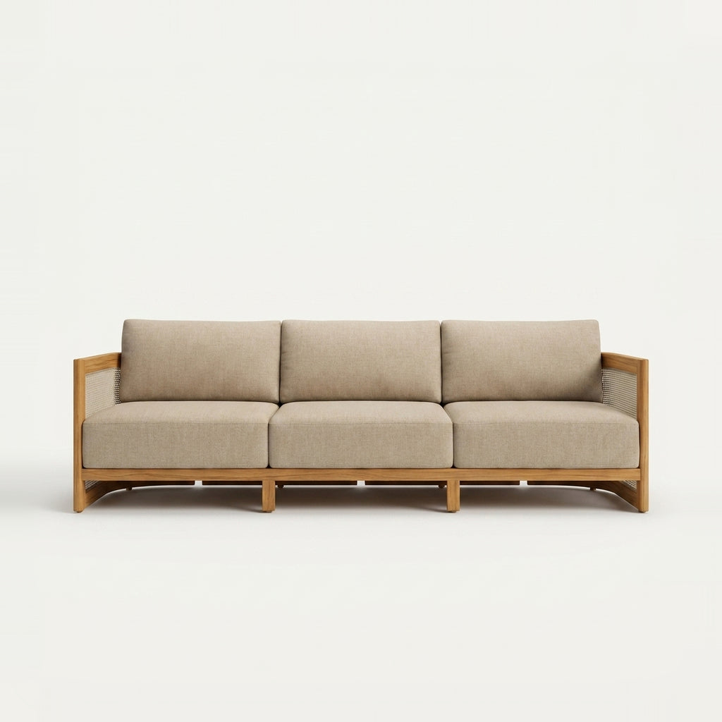 Lento Sofa Teak — front view