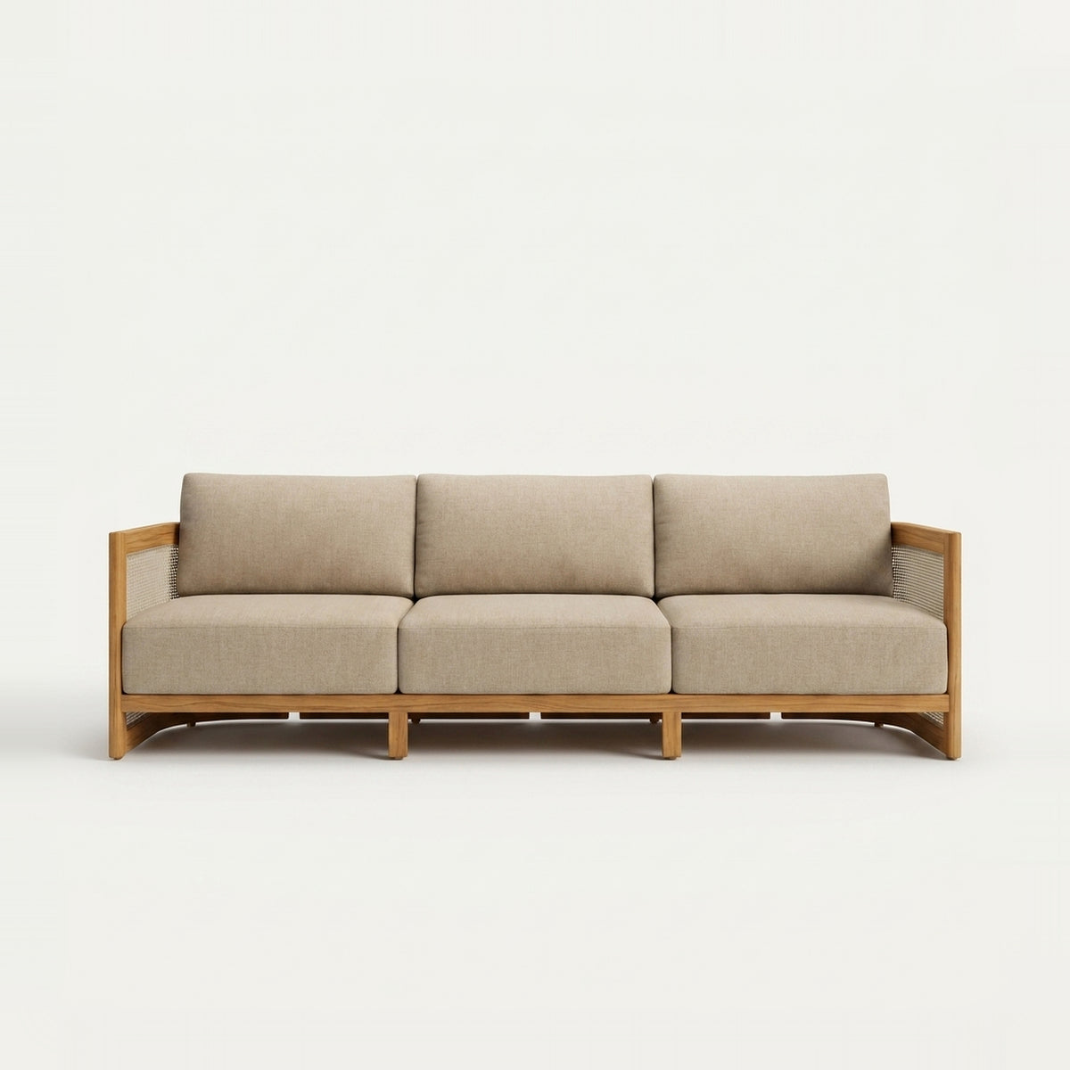 Lento Sofa Teak — front view