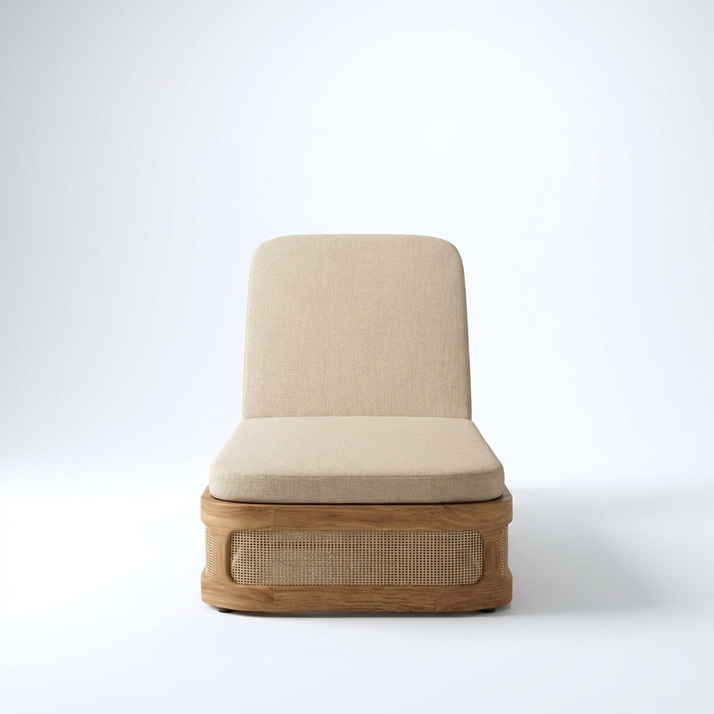 Lento Sun Lounger Teak - Front View