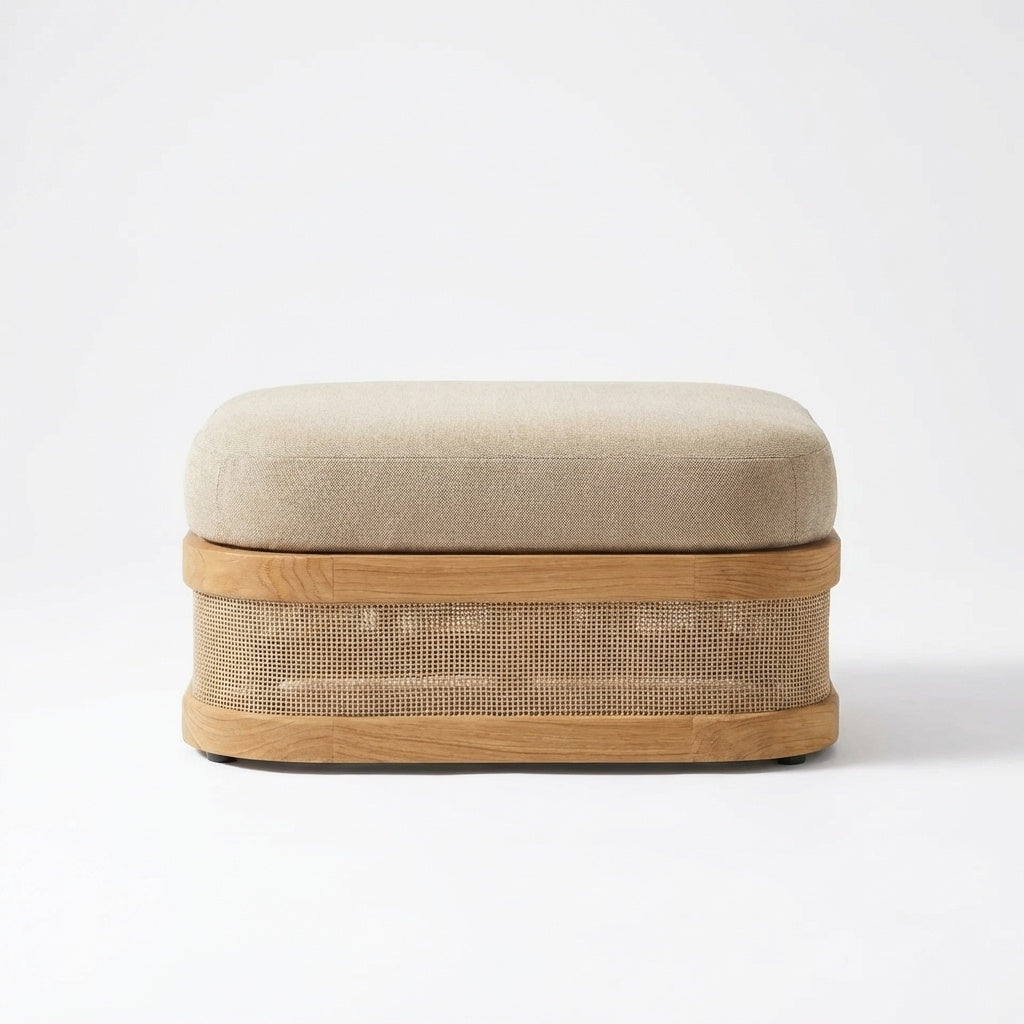 Lento Ottoman Teak - Side View