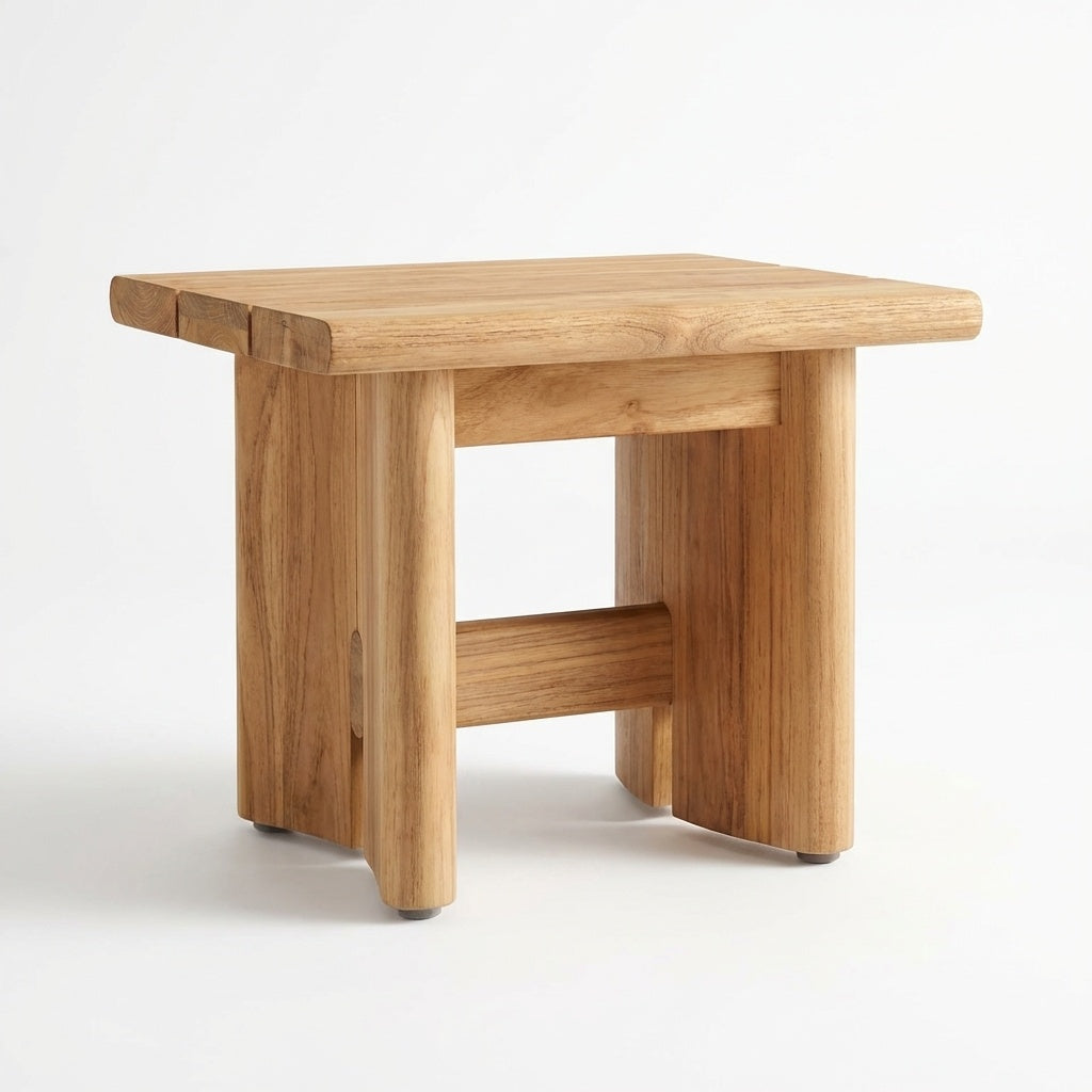 Lento Side Table Teak - Back View