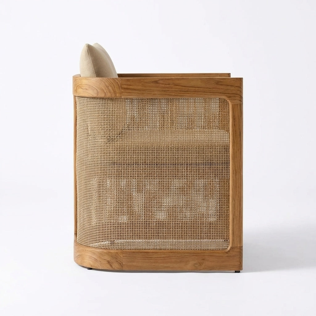 Lento Dining Armchair Teak - Side View