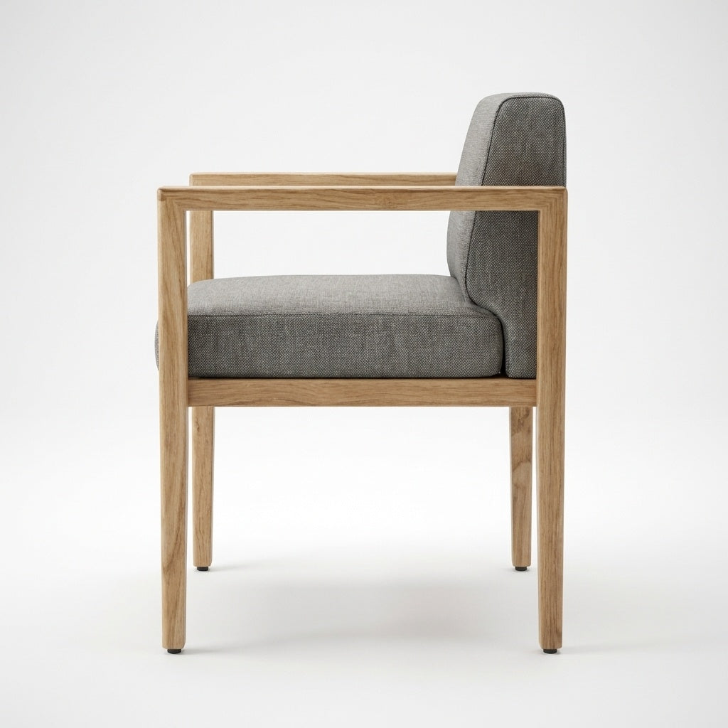 Solis Dining Armchair Teak - Side View