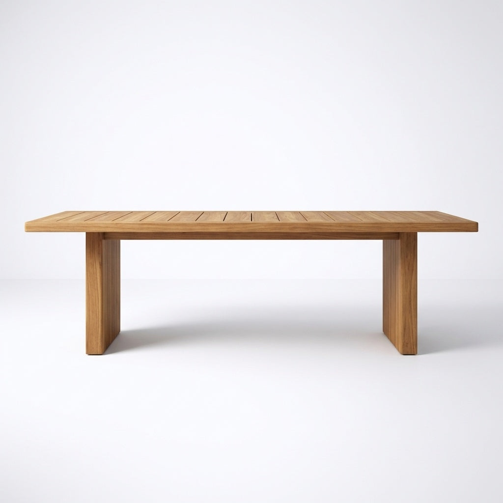 Solis Dining Table Teak - Front View
