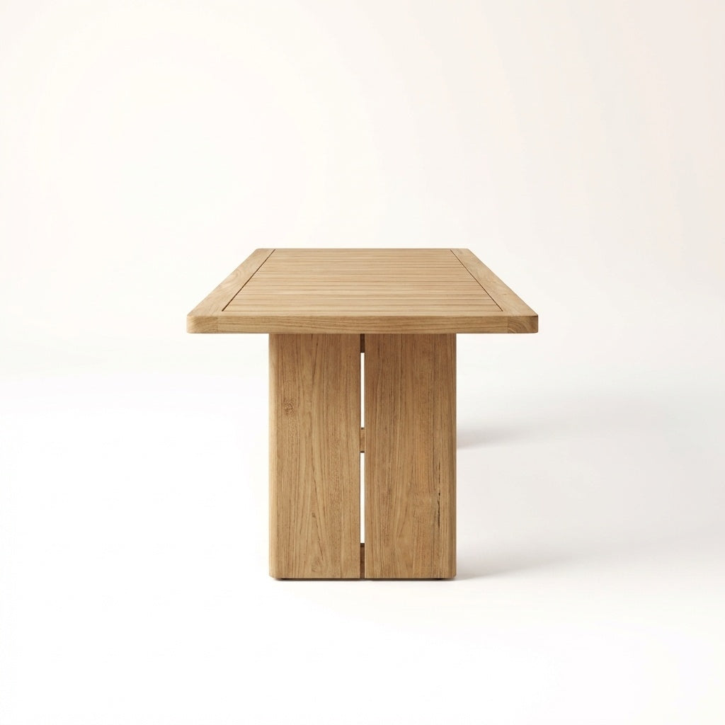 Solis Dining Table Teak - Side View