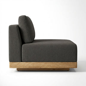 Solis Armless Sofa Module Teak - Side View