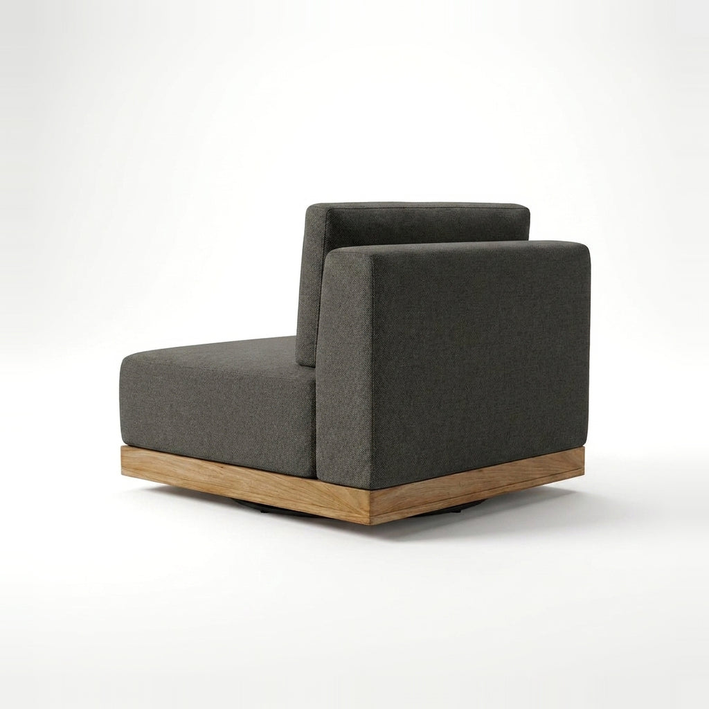 Solis Armless Swivel Module Teak — back view